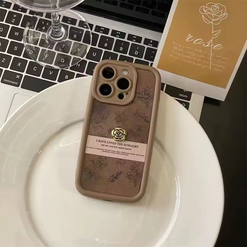 Luxury Design 3D Line Flowers Candy Color Phone Case Fashion Leather Frosted Shockproof Cover for Iphone 15 Pro Max 14 13 12 11