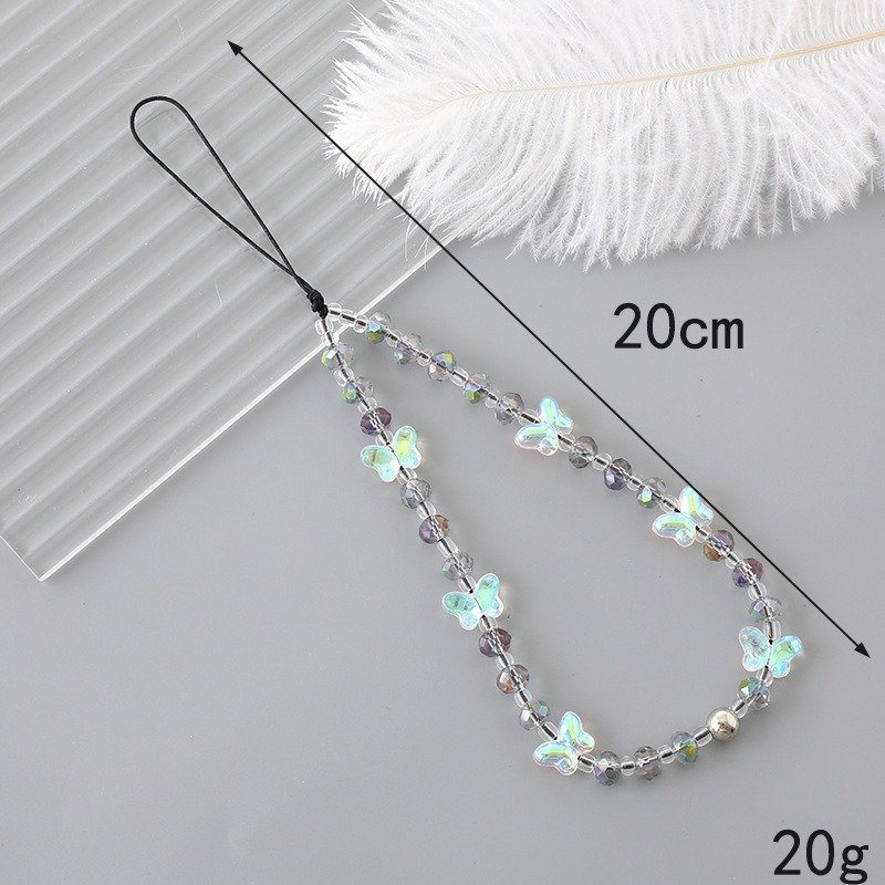 Beaded Pearl Crystal Acrylic Phone Charms Pendant for Purse Backpack Handbag Phonecases Chains Car key Strap Lanyard