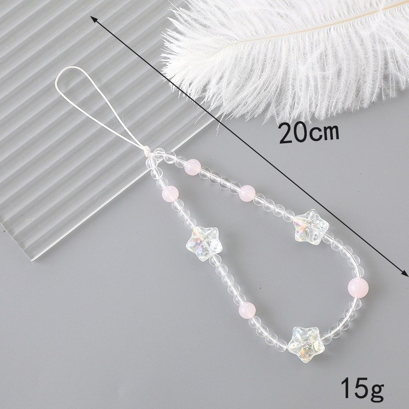 Beaded Pearl Crystal Acrylic Phone Charms Pendant for Purse Backpack Handbag Phonecases Chains Car key Strap Lanyard