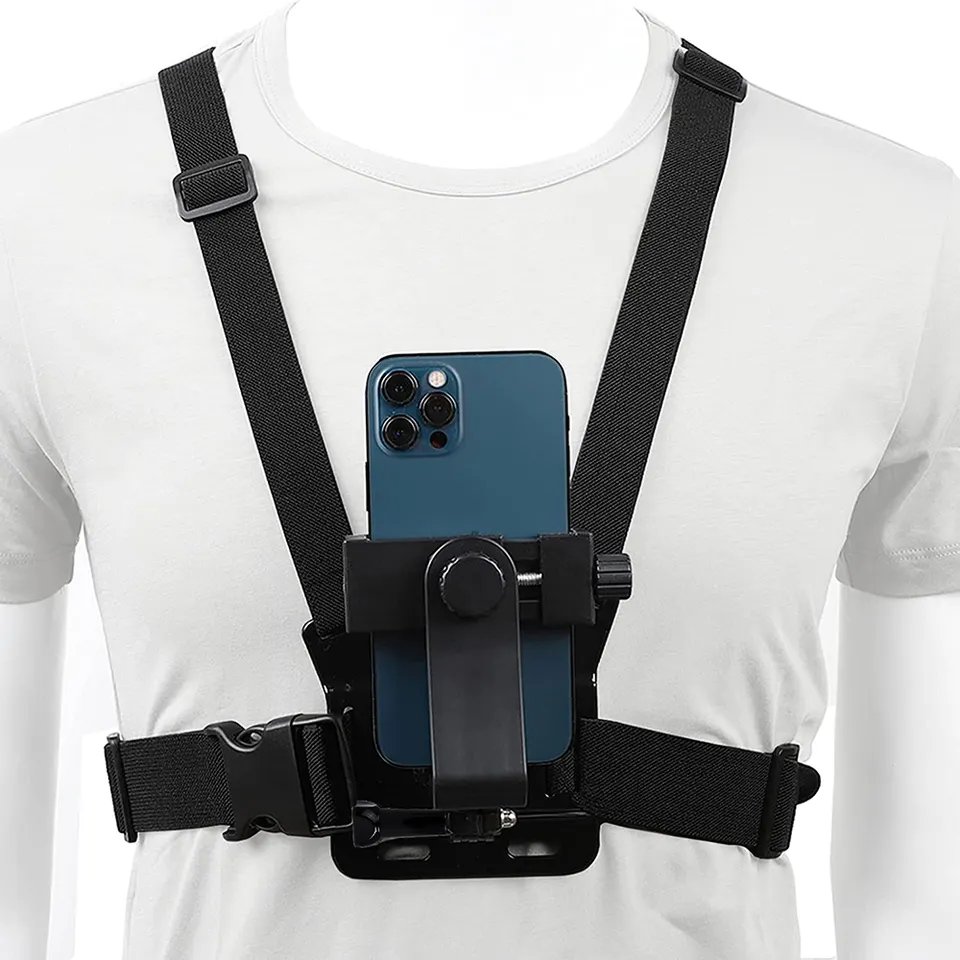 Chest With Fixed Mobile Phone Chest Mount Harness Strap Holder Cell Phone Clip Action Camera Pov For Iphone Samsung Smartphone