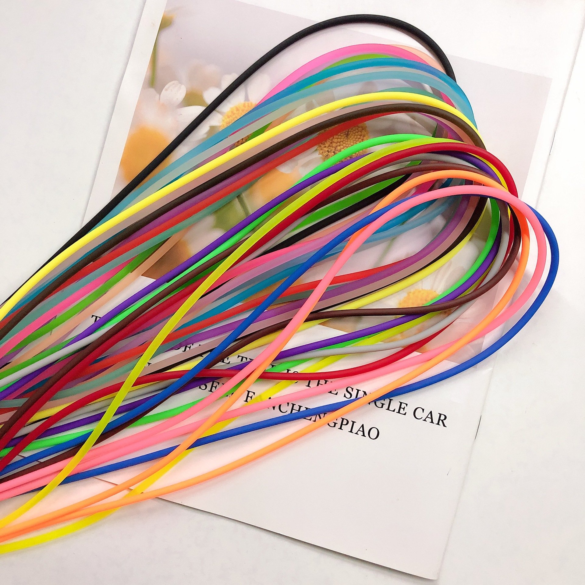 PVC Jelly round mobile phone lanyard mobile phone case silicone solid color luminous glue rope ID badge work card key lanyard
