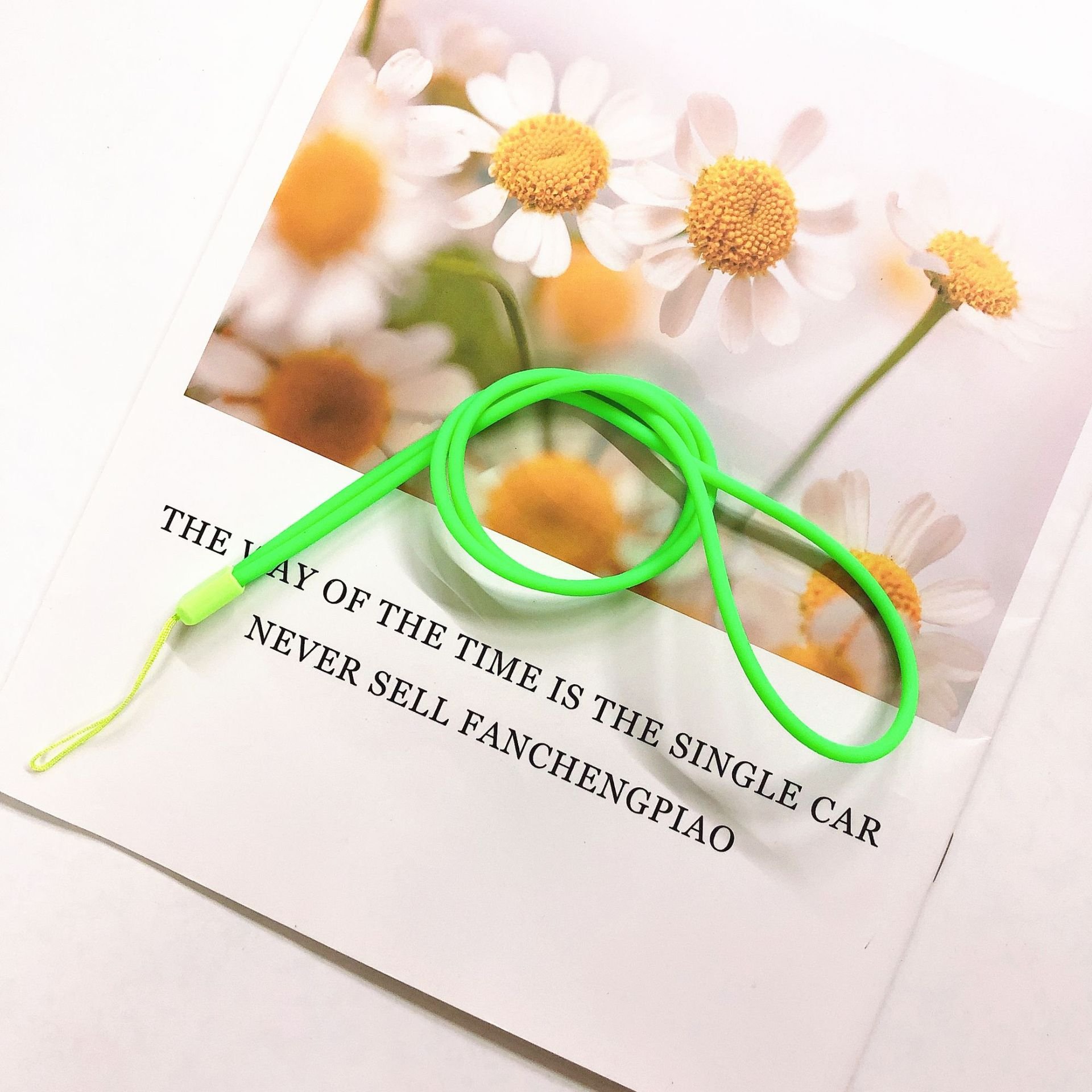 PVC Jelly round mobile phone lanyard mobile phone case silicone solid color luminous glue rope ID badge work card key lanyard