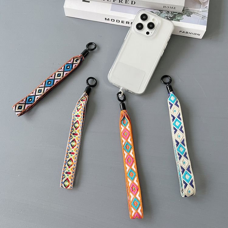 Transistors Universal Phone Neck Lanyard Bohemian Style with Tether Patch Shoulder Strap Anti-Lost Mobile Phone Chain