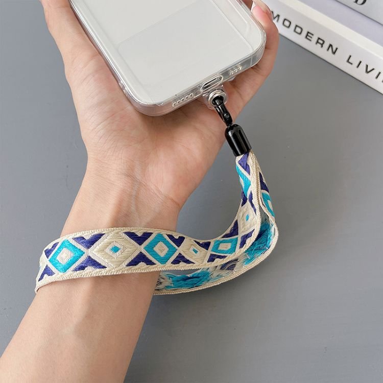 Transistors Universal Phone Neck Lanyard Bohemian Style with Tether Patch Shoulder Strap Anti-Lost Mobile Phone Chain