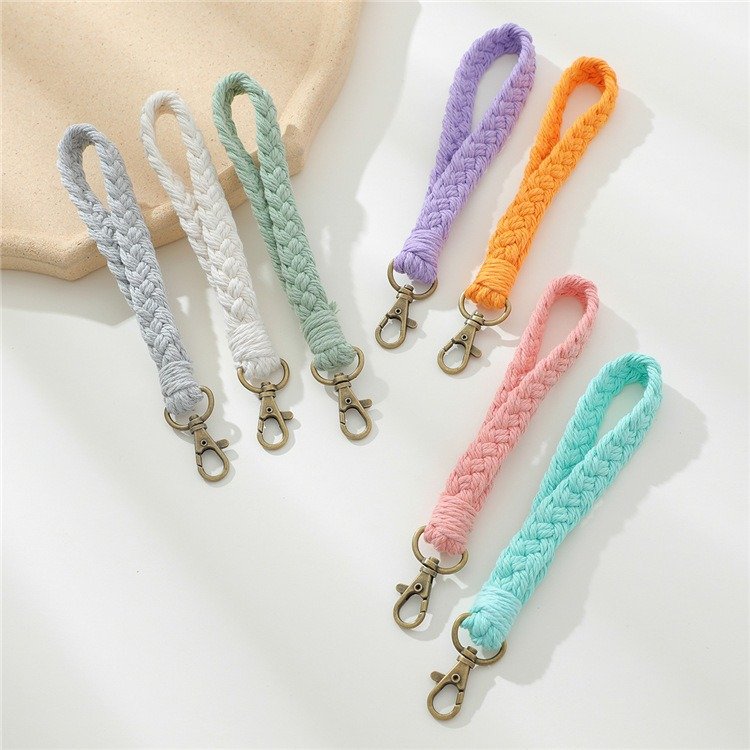 Mobile lanyard chain pendant accessories DIY cotton cord mobile phone case hanging crochet key strap lanyard accessories