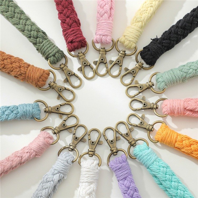 Mobile lanyard chain pendant accessories DIY cotton cord mobile phone case hanging crochet key strap lanyard accessories