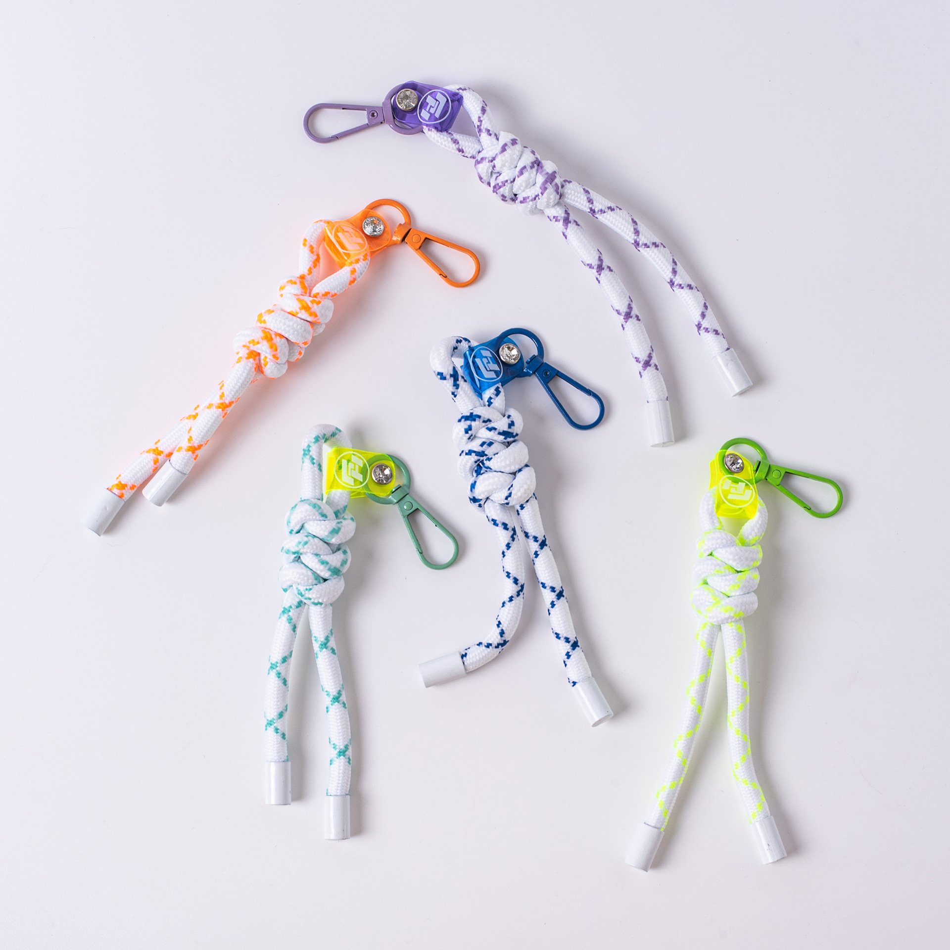 Fashion Fluorescent Color Mobile Phone Straps Mesh Lanyard Keycord Hanging Bag Wallet Pendant Short Rope Key Chains