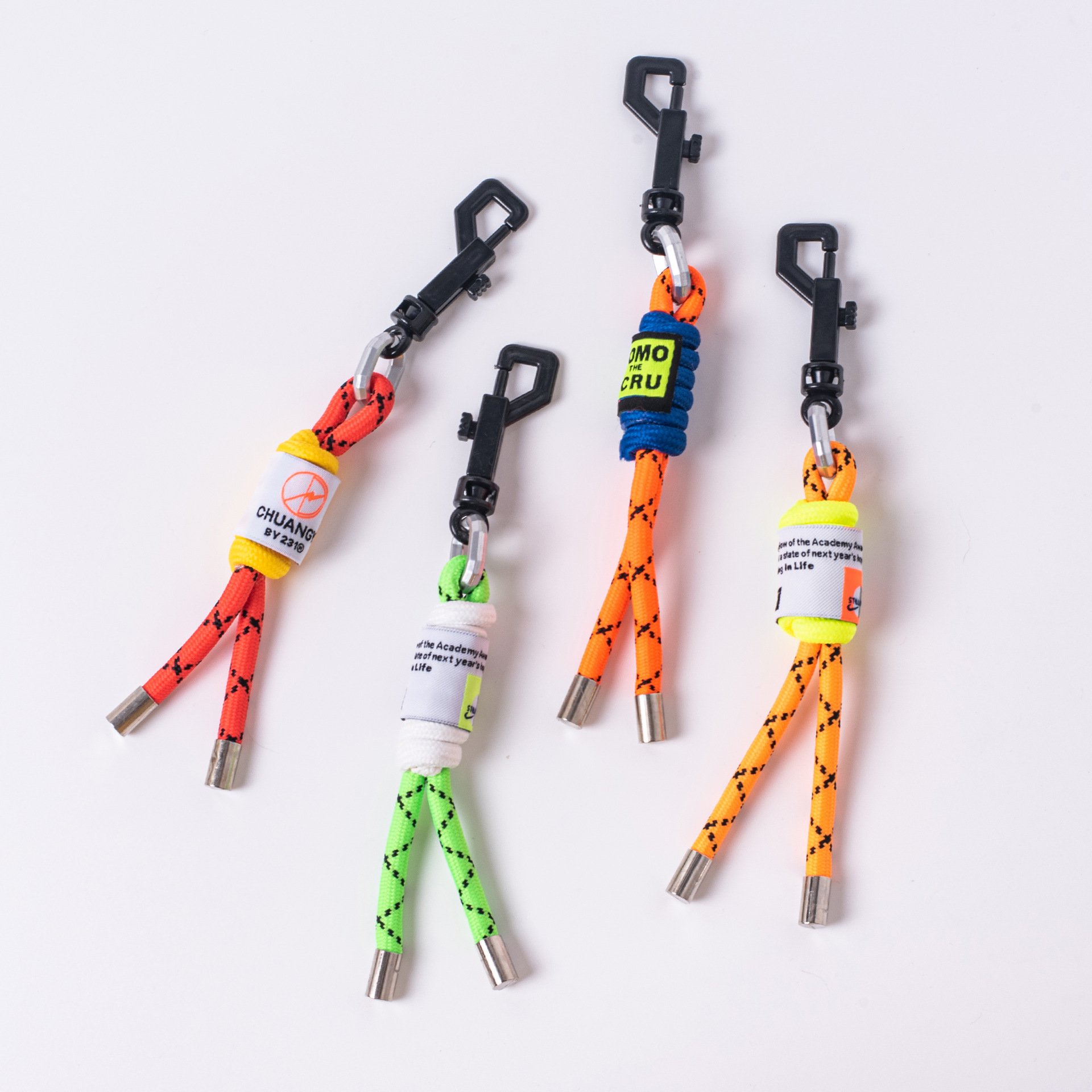 Fashion Fluorescent Color Mobile Phone Straps Mesh Lanyard Keycord Hanging Bag Wallet Pendant Short Rope Key Chains
