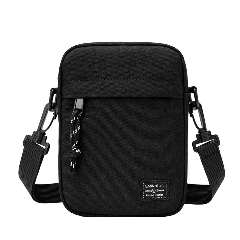 Customized Logo Men Single Strap Shoulder Bag Mini Small Mobile Phone Crossbody Pouch Canvas