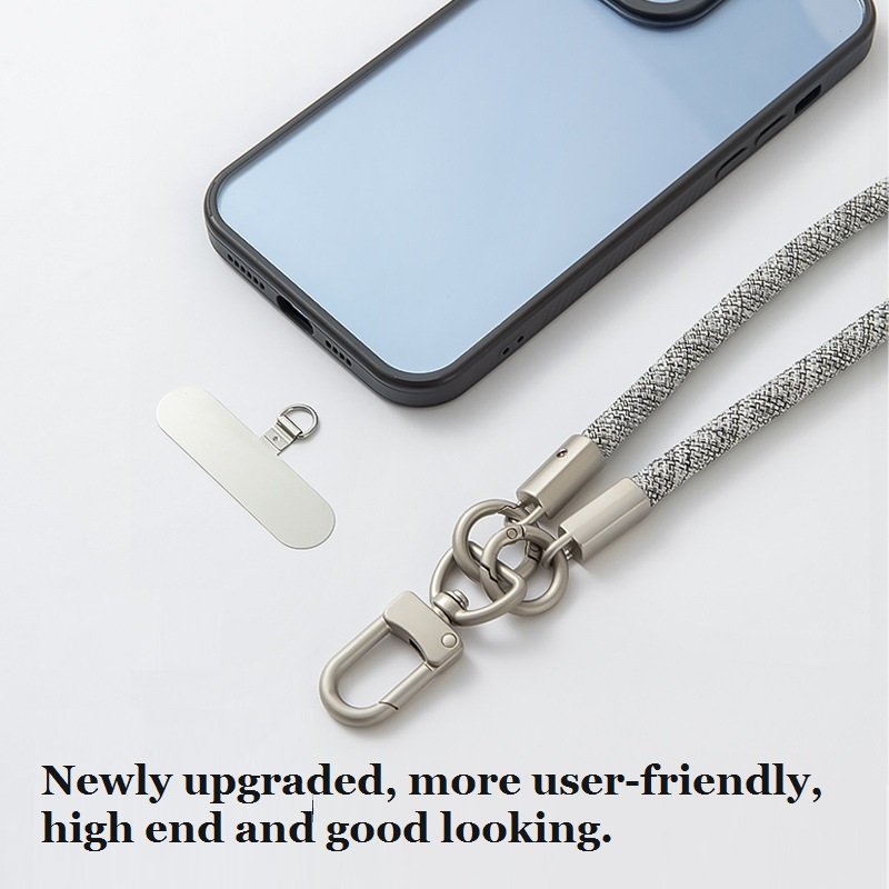 Good Quality Mobile Phone Lanyard Adjustable Universal Phone Case Strap With Stainless Steel Patch PES Cord For Phone Case Band