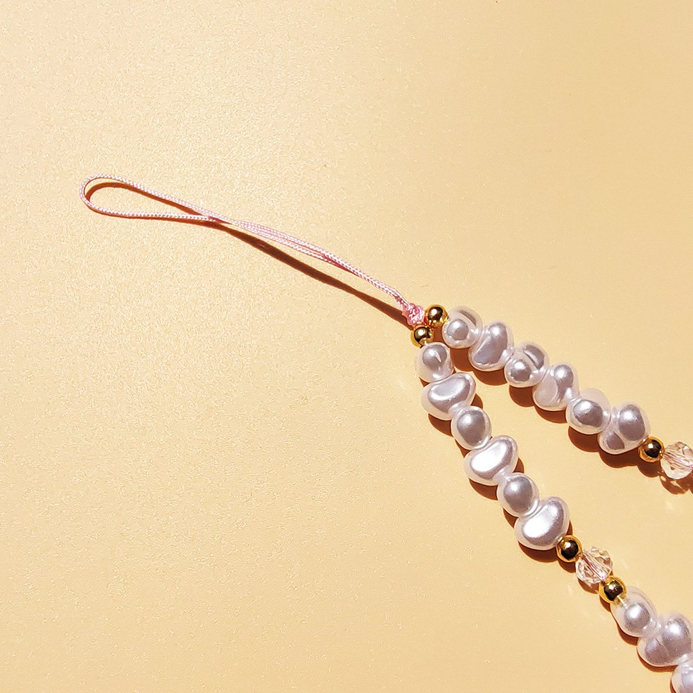 New Fashion Alien Imitation Pearl Mobile Phone Lanyard Cute Handmade Crystal Beads Phone Strap