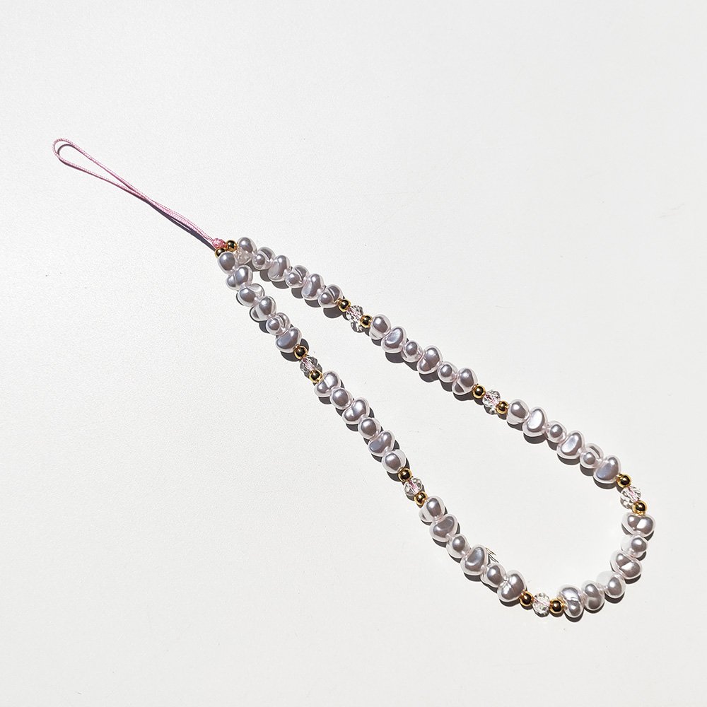 New Fashion Alien Imitation Pearl Mobile Phone Lanyard Cute Handmade Crystal Beads Phone Strap