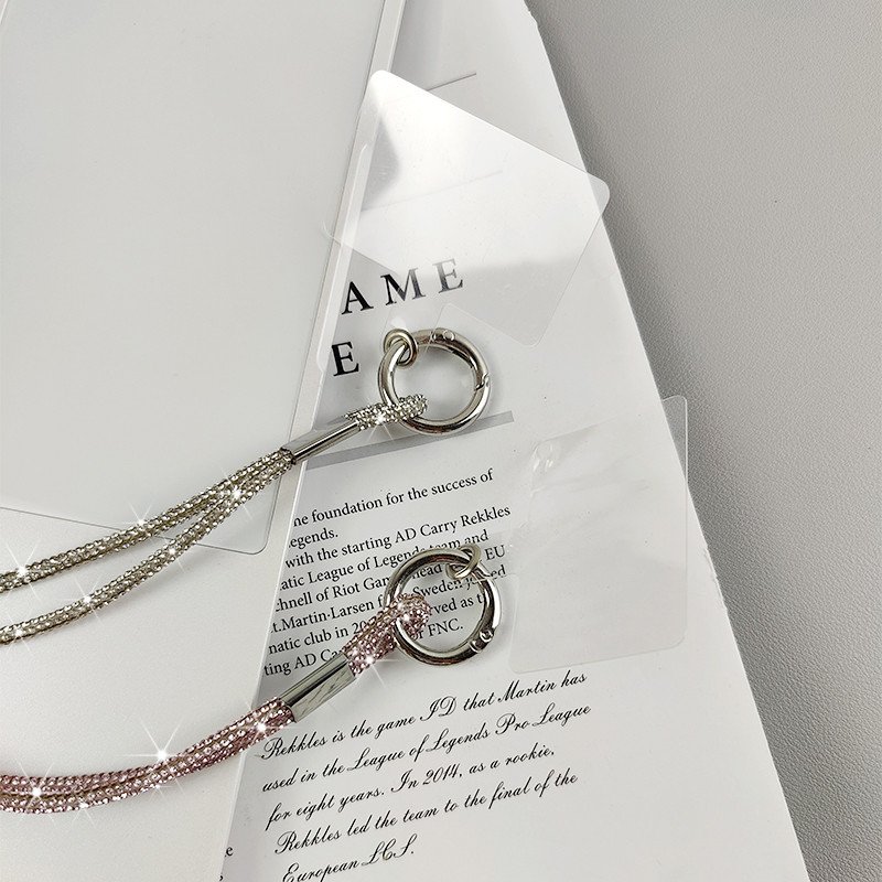 New Luxury Rhinestone Mobile Phone Lanyard Diamond-inlaid Diagonal Span Mobile Phone Case Anti-Loss Hanging Ornaments Pendant