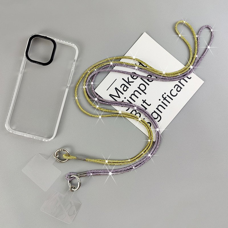 New Luxury Rhinestone Mobile Phone Lanyard Diamond-inlaid Diagonal Span Mobile Phone Case Anti-Loss Hanging Ornaments Pendant