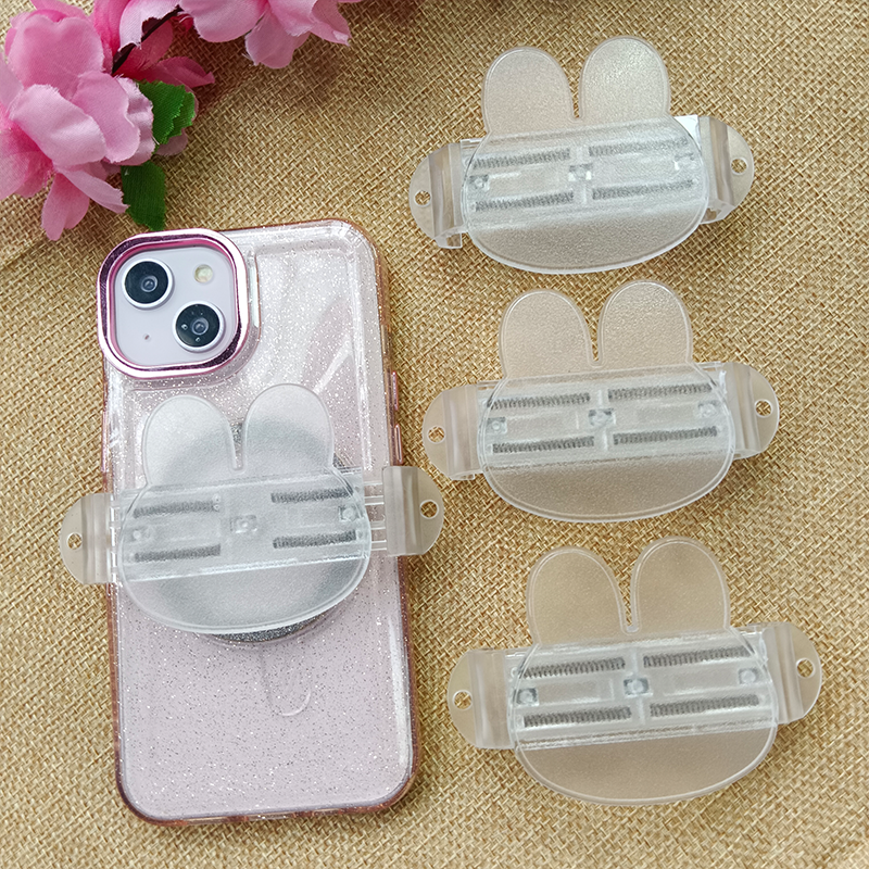 Mobile phone back clip DIY groove material clip transparent material rabbit head back clip cute rabbit mobile phone accessories