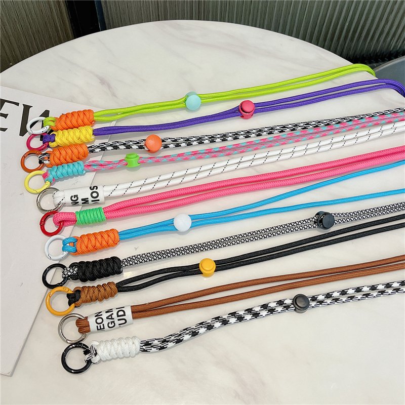Colorful Crossbody Nylon Lanyard Strap Shoulder Necklace Strap Anti Lost Mobile Phone Chain