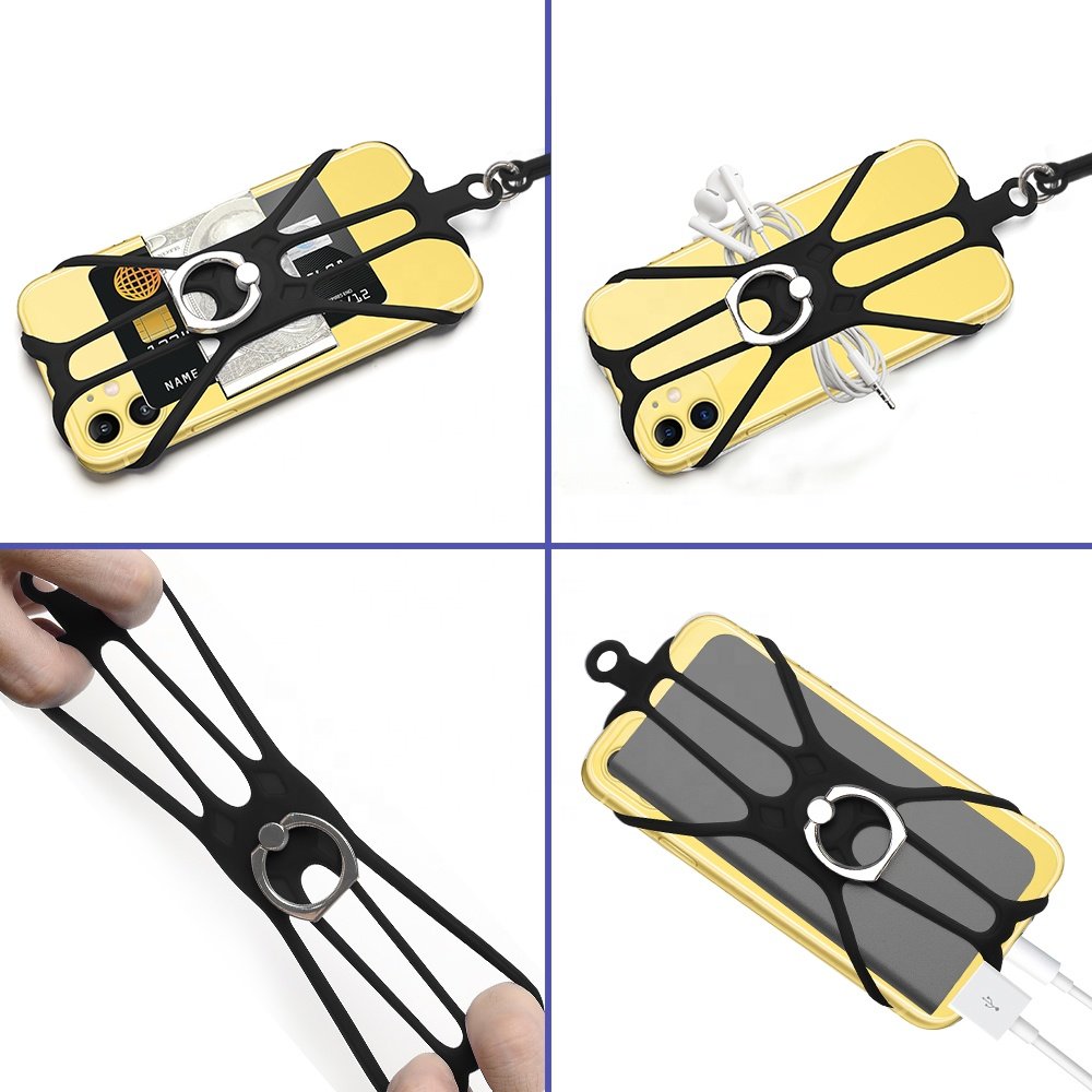 phone accessories cell phone ring holder silicone neck lanyard chain silicone mobile holding phone back strap