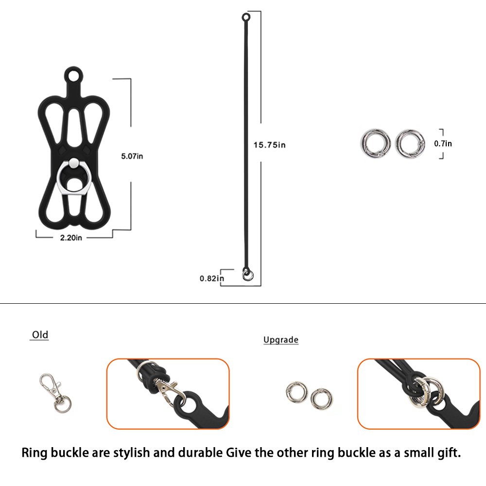 phone accessories cell phone ring holder silicone neck lanyard chain silicone mobile holding phone back strap