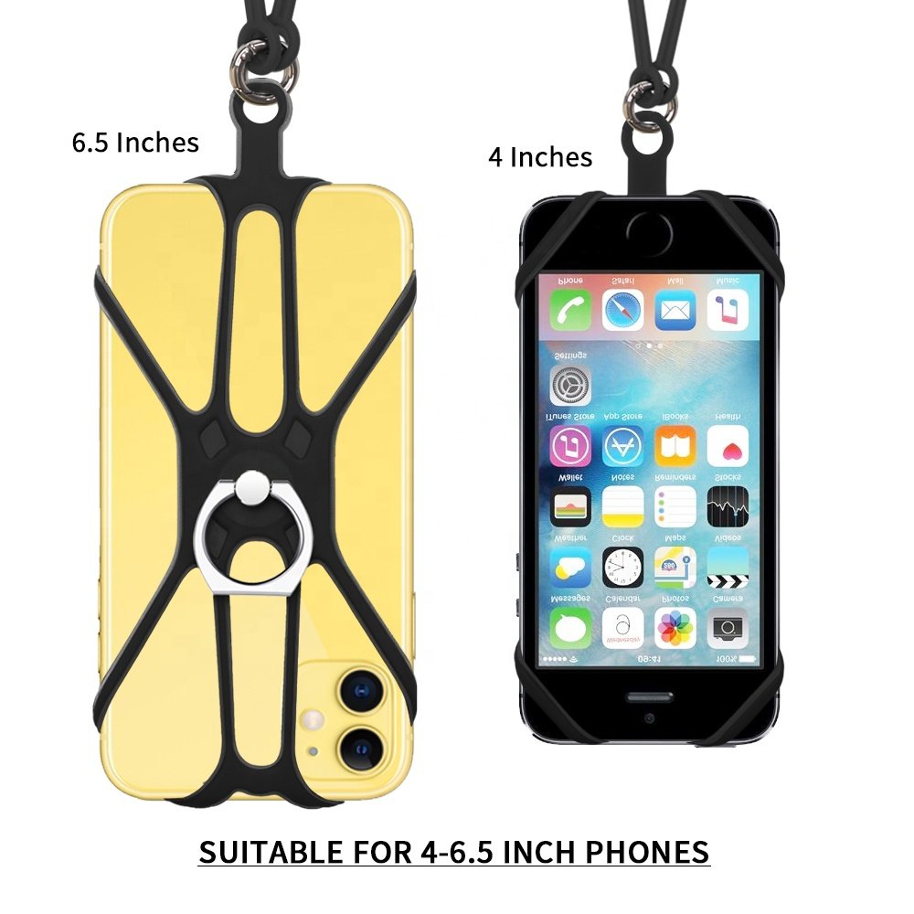 phone accessories cell phone ring holder silicone neck lanyard chain silicone mobile holding phone back strap