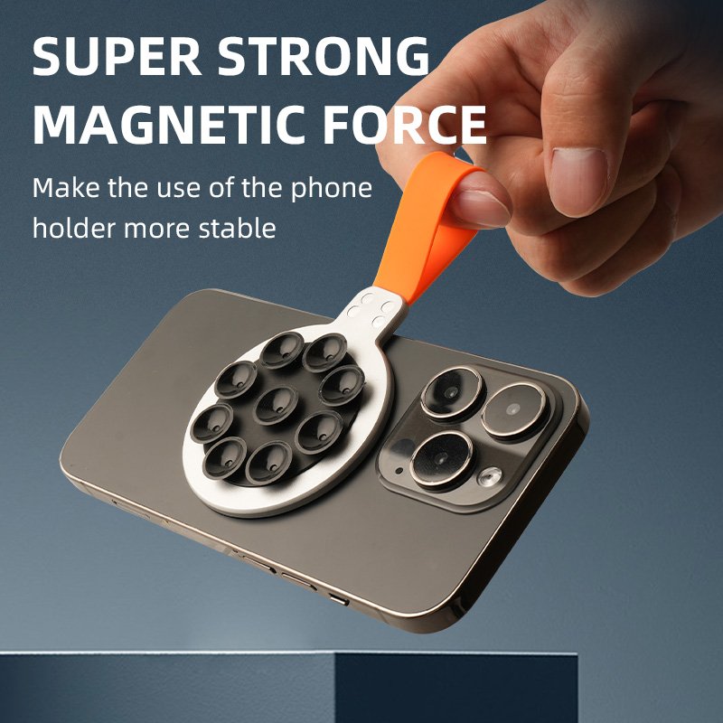 Bathroom Waterproof Strong Magnet Suction Cup Adjustable Cellphone Mobile Phone Holder Silicone Magnetic Phone Grip With Logo