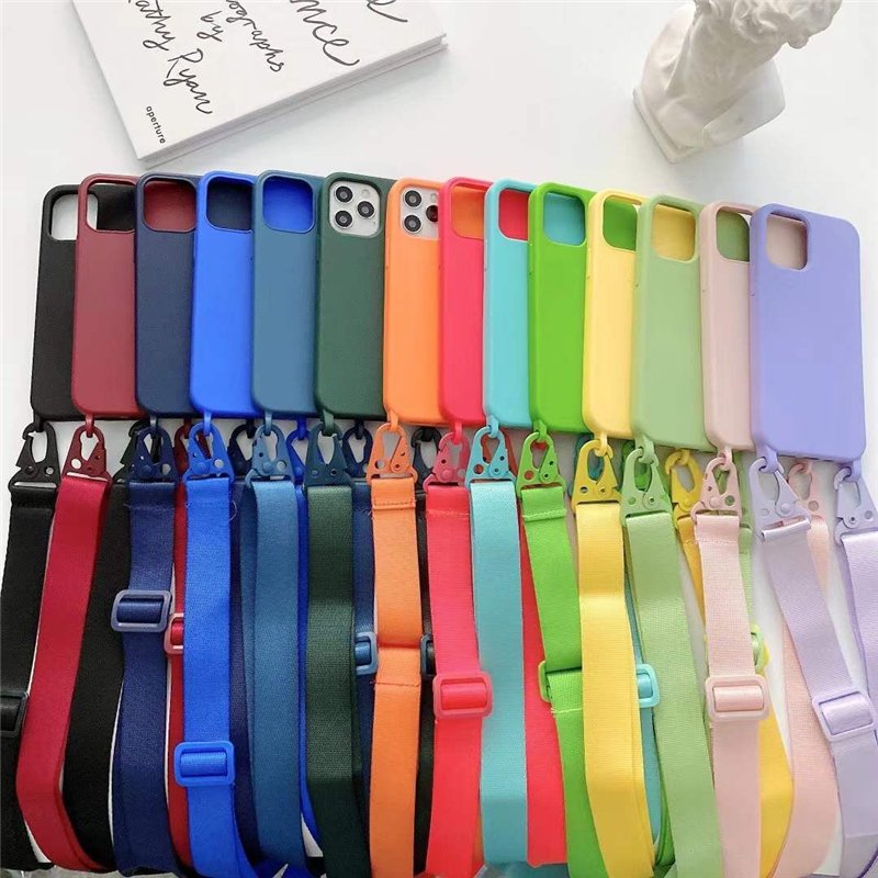 Custom Rope Sling Lasso Silicon Smartphone Cover Accessory Cord String Shoulder Neck Necklace Lanyard Strap Crossbody Phone Case