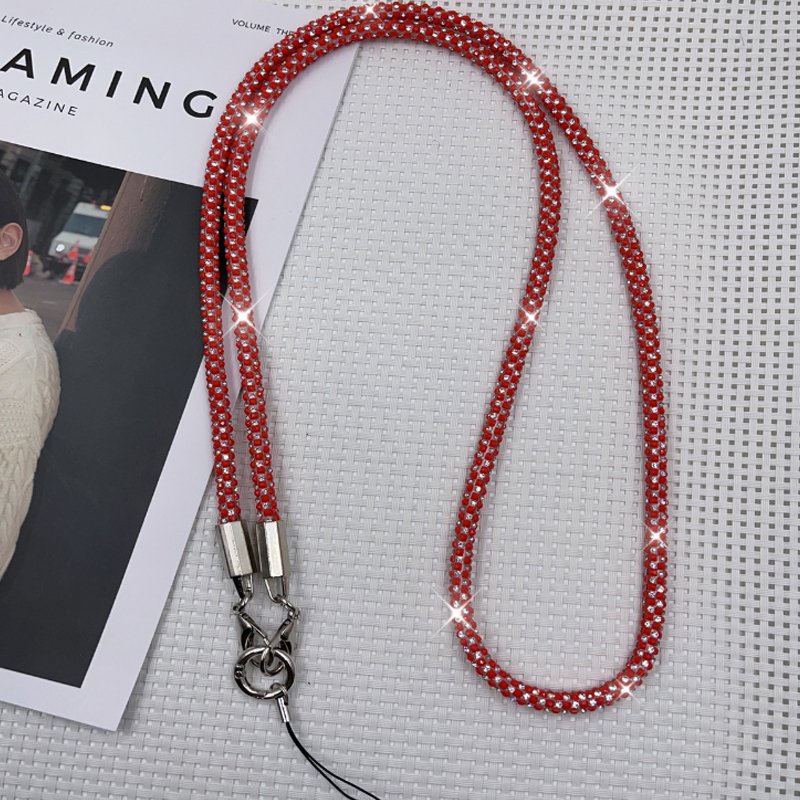 Crossbody Full Diamond Mobile Phone Lanyard Colorful Luxury Long Neck Sparkling Diamond Hanging Cord anti drop rope chain
