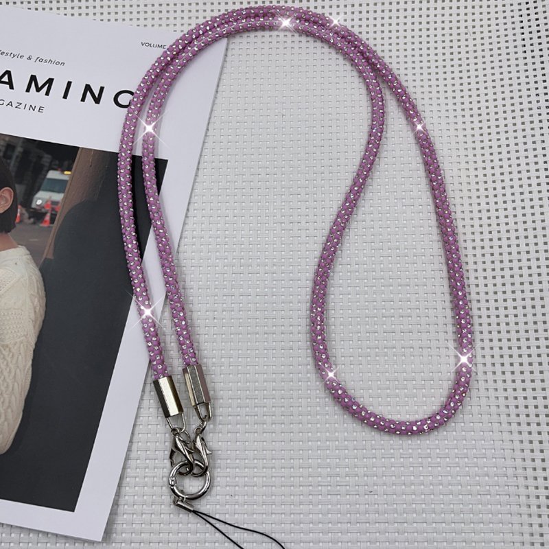 Crossbody Full Diamond Mobile Phone Lanyard Colorful Luxury Long Neck Sparkling Diamond Hanging Cord anti drop rope chain