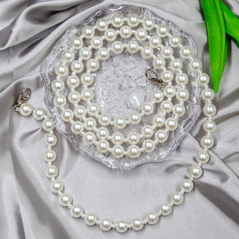 Luxury Pearl Mobile Phone Chain Floret Pendant Beaded Charm Keychain Phone Case Wrist Strap fit for all Smart Phone
