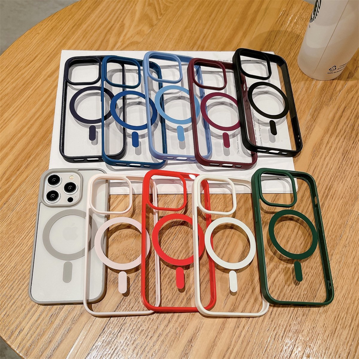 Clear Acrylic Magnetic Mobile Phone Case For iPhone 16 15 14 13 12 Pro max Transparent new Armor Frosted Shockproof Back Cover