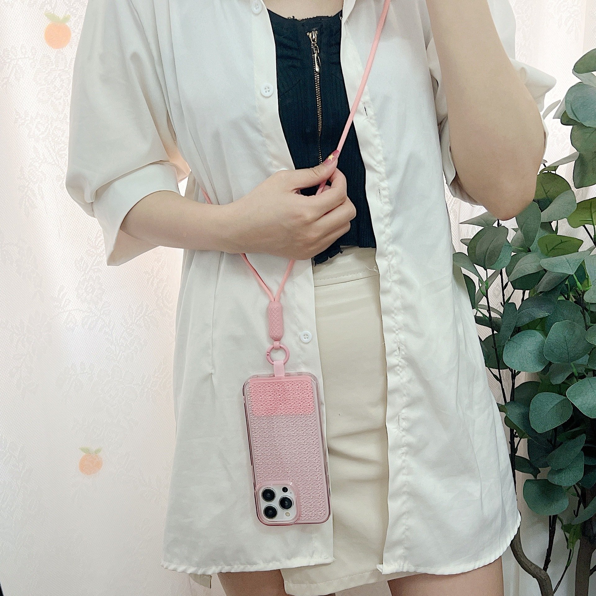 150cm Adjustable Nylon Phone Lanyard Multi Color Crossbody Strap Neck Strap Anti Lost Universal Phone Holder Lanyard with Patch