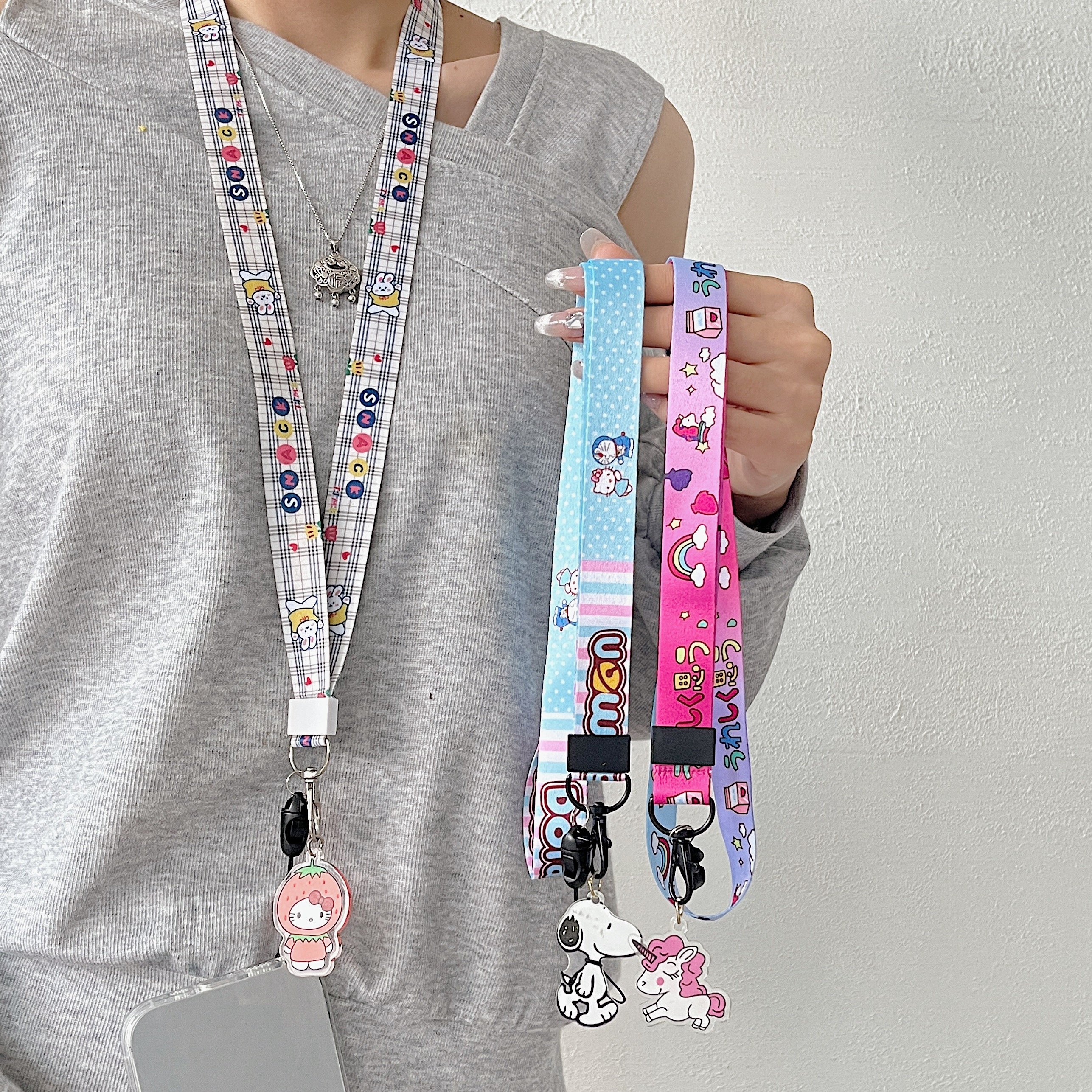 Adjustable Universal Crossbody Phone Lanyard with ID Badges Card Holder Car Key for Most Smartphones-Wrist Shoulder Neck Strap