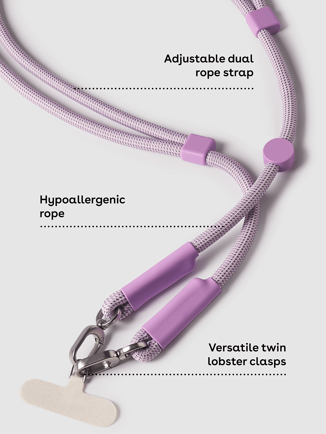New woven rope mobile phone lanyard suitable for most mobile phone cases woven rope double buckle diagonal adjustable
