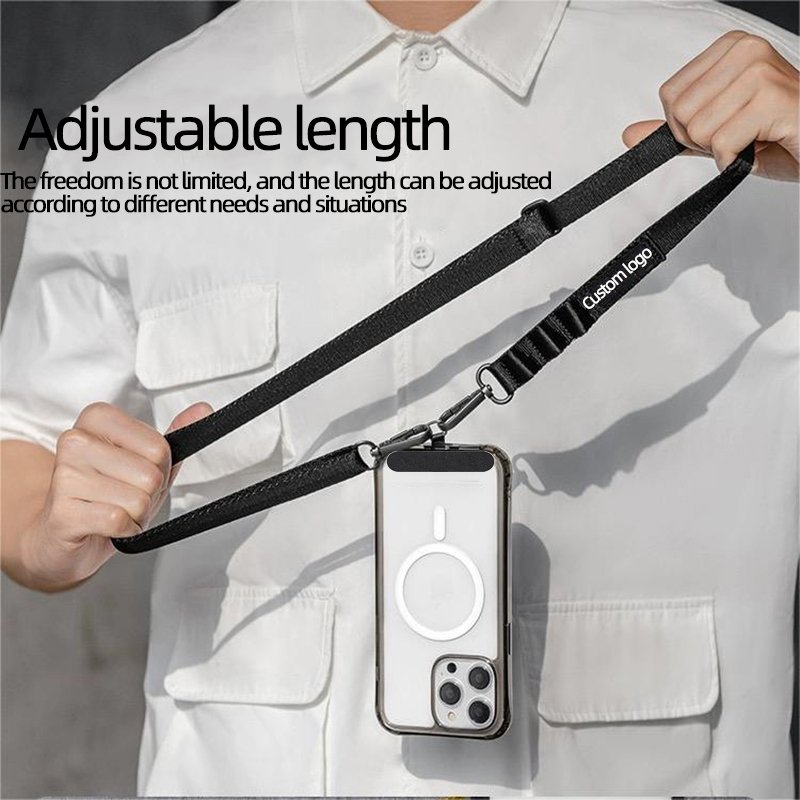 Custom Nylon Anime Printed Lanyard With Logo Sublimation Keychain Strap For Phone Woven Polyester Phone Strap