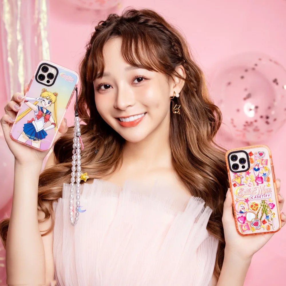 Fashion Sailor Moon Phone Charm Strap Cell Phone Bead Chain for Girls Friend Gift Acrylic Pearl Phone Chain