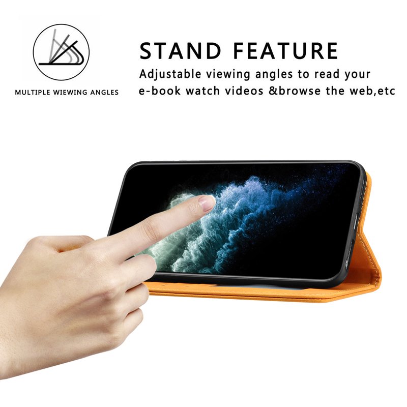 Shockproof Mobile Phone Flip Cover for iPhone 16 Plus Leather Magnetic Wallet Phone Case with Card Holder Strap