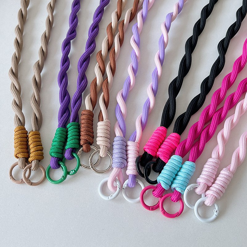 Customized Polyester Hand-Woven Bag Straps Universal Braided Strap Crossbody Phone Cord Logo Imprint Mobile Phone Strap Ropes