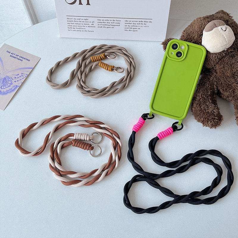Customized Polyester Hand-Woven Bag Straps Universal Braided Strap Crossbody Phone Cord Logo Imprint Mobile Phone Strap Ropes