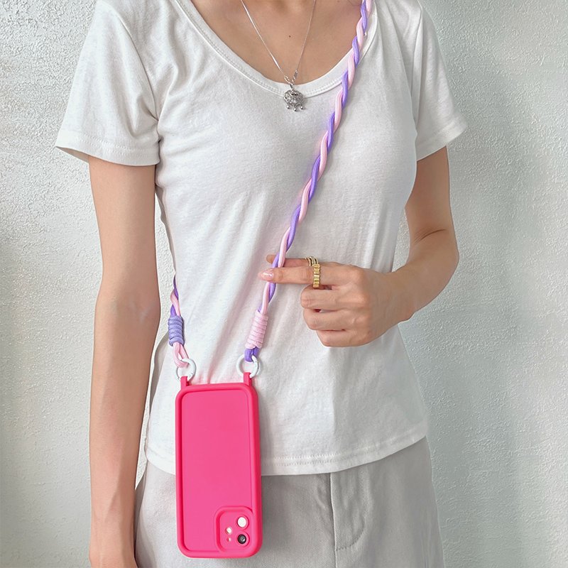 Customized Polyester Hand-Woven Bag Straps Universal Braided Strap Crossbody Phone Cord Logo Imprint Mobile Phone Strap Ropes