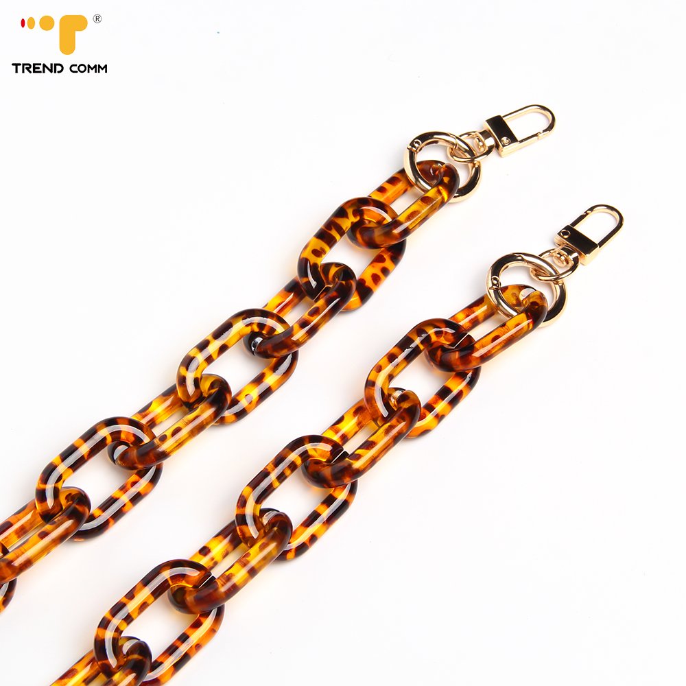 Cross body customized keychain hand resin acrylic links for hanging mobile lanyard cellphone charm strap necklace chain