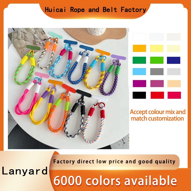 Popular nylon mobile phone short straps wholesale, universal woven mobile phone wrist guard with anti loss and phone case patch