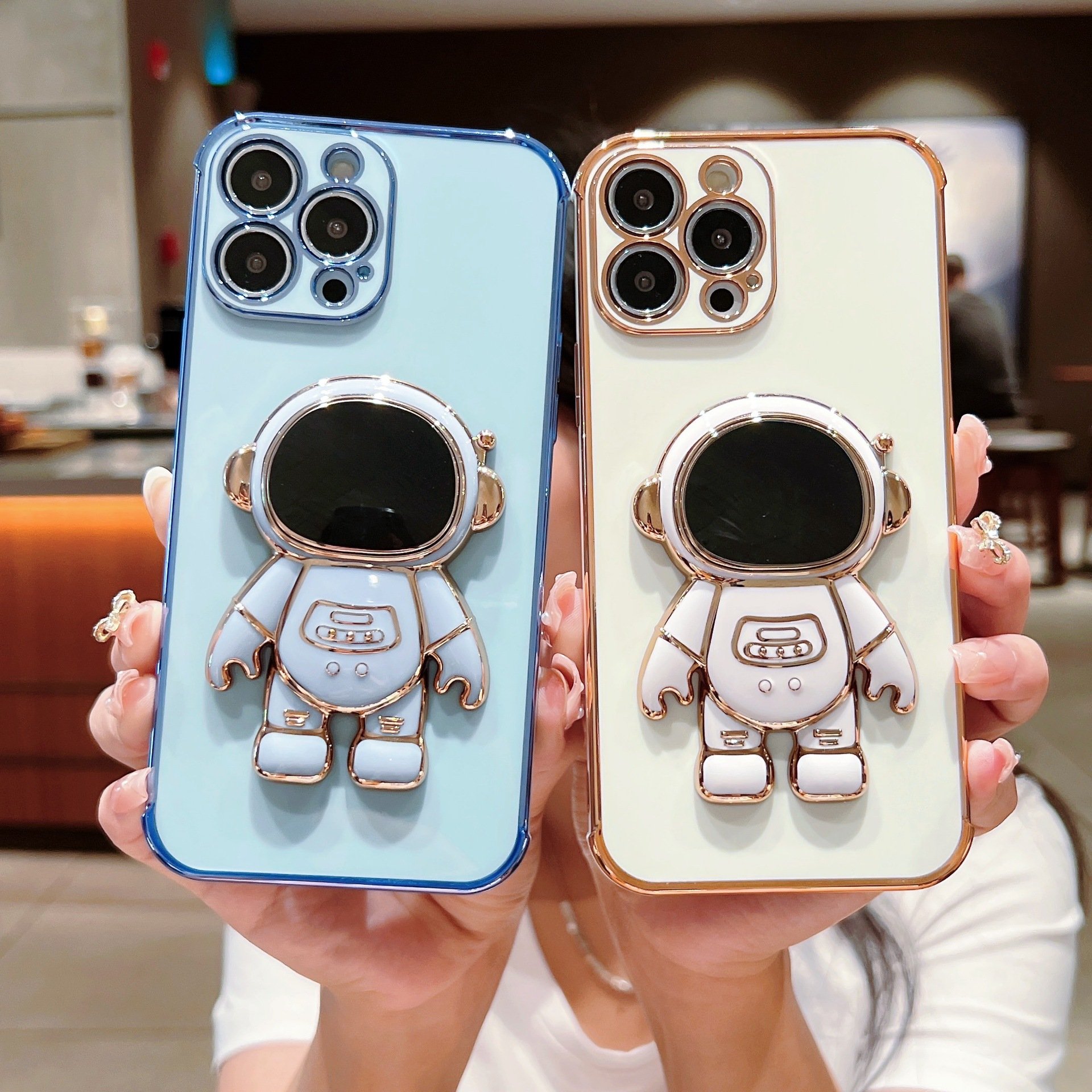 Armoured Holder Cute Mobile Phone Case For Huawei P30 P40 Nova 8 Nova 10 Pro Electroplating Back Cover