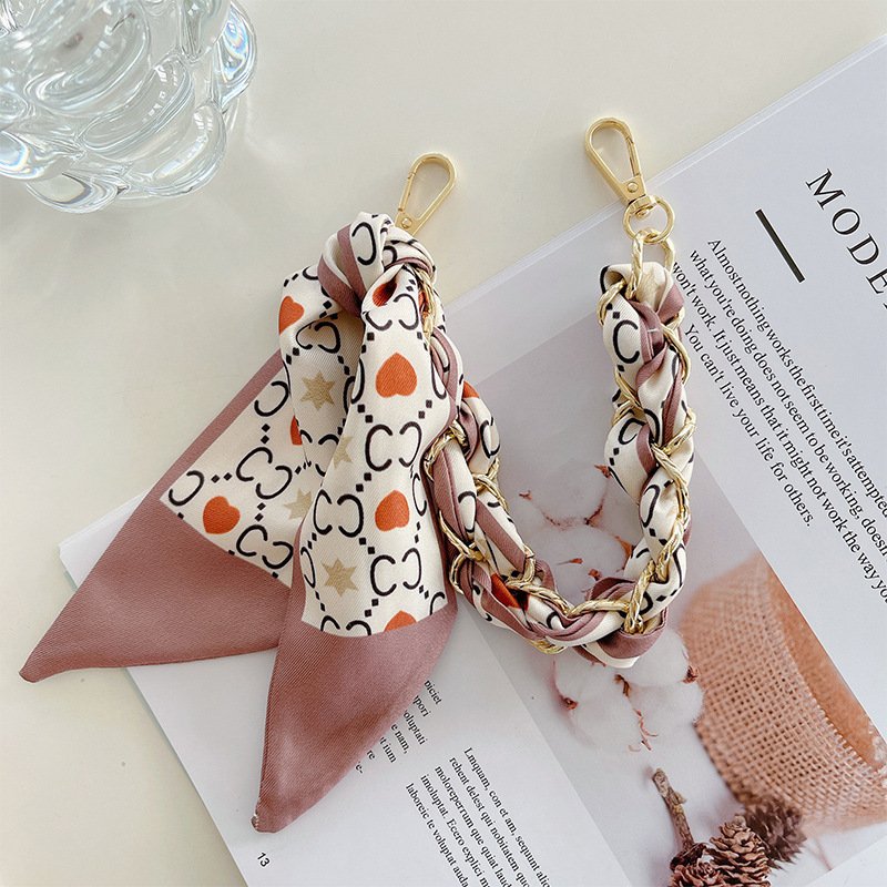 Silk Scarf Mobile Phone Case Hanging Rope High-Appearance Level Wide Version National Wind Ins Female Wrist Mobile Phone Straps