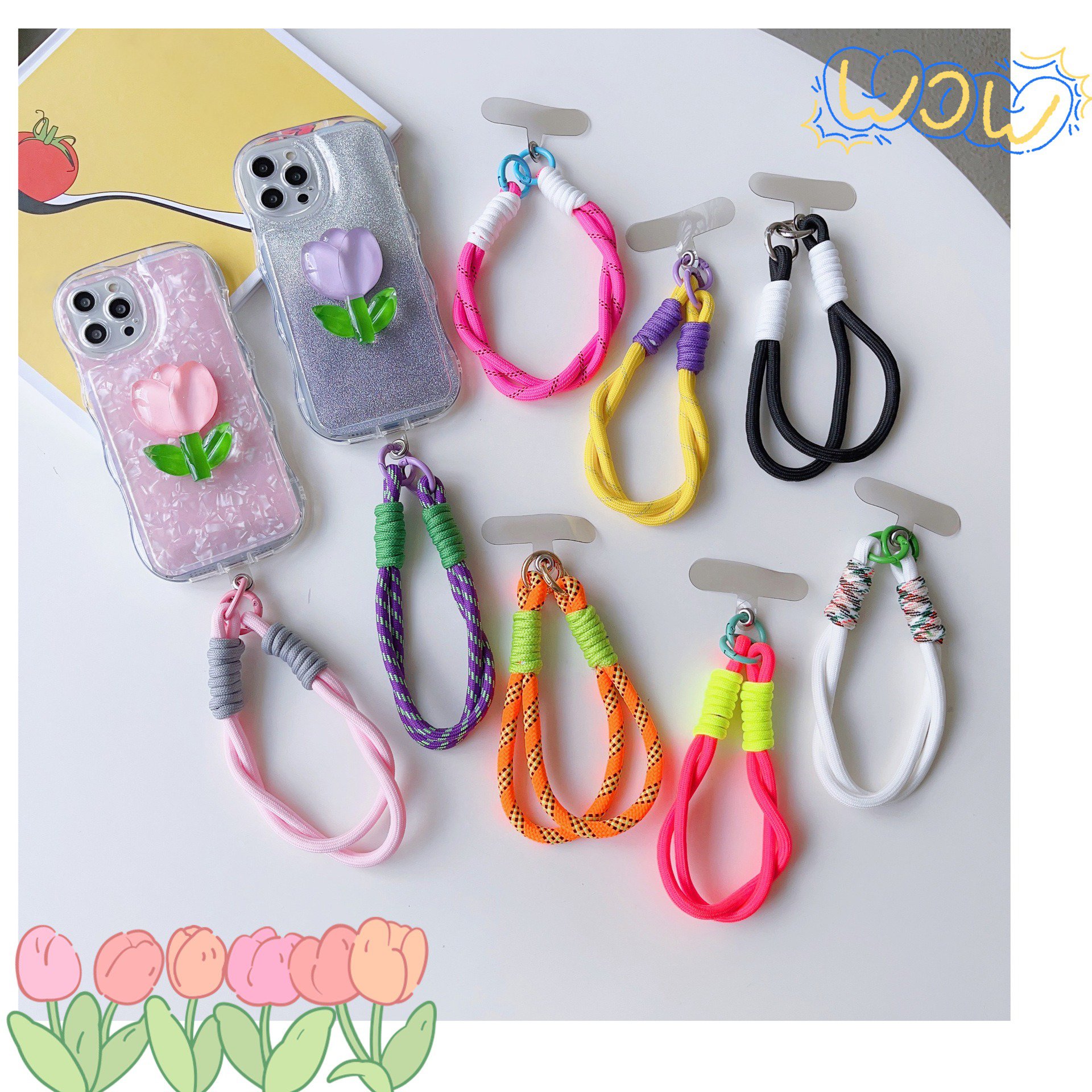 Nylon Colorful Adjustable Wrist Phone Strap Cell Phone Strap Mobile Phone Straps