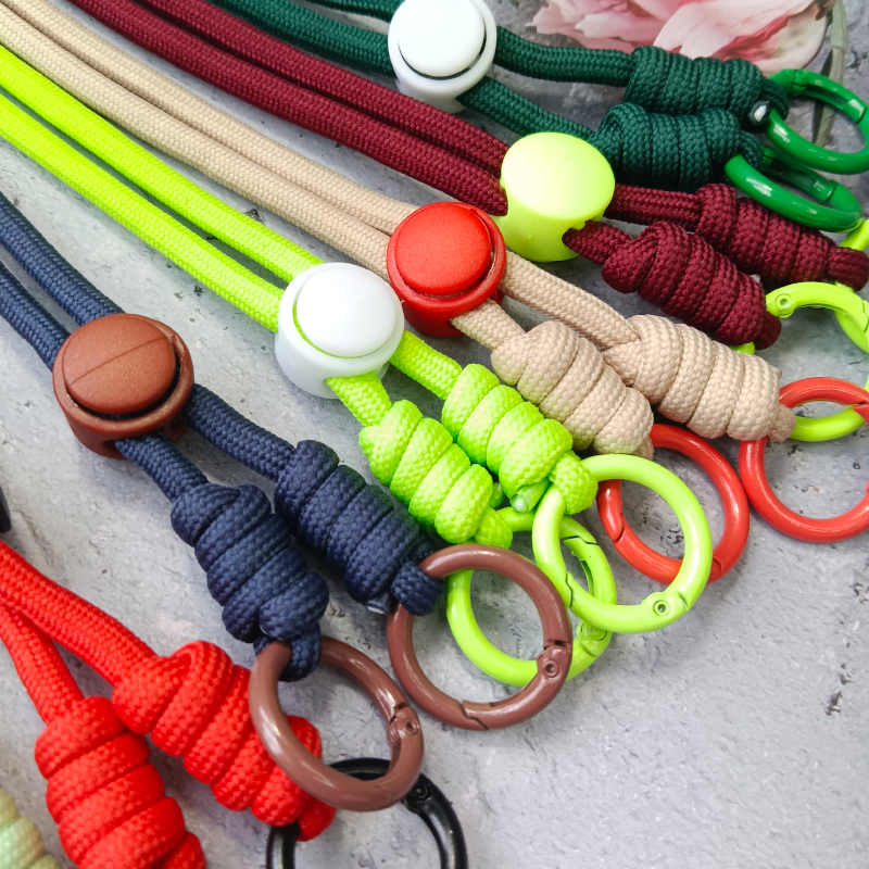 mobile phone lanyard single button creative long neck hanging woven lanyard detachable anti loss mobile phone accessories
