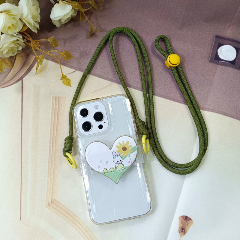mobile phone lanyard single button creative long neck hanging woven lanyard detachable anti loss mobile phone accessories
