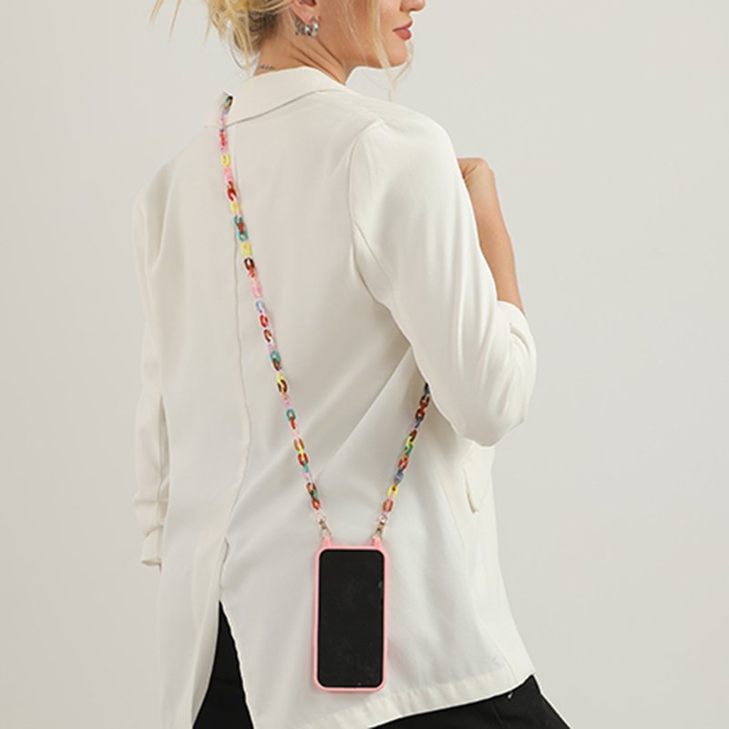 New Woman Handbag Chain Brown Beige Acrylic Chunky Blue Resin Shoulder Purse Lanyard Mobile Phone Charm Strap