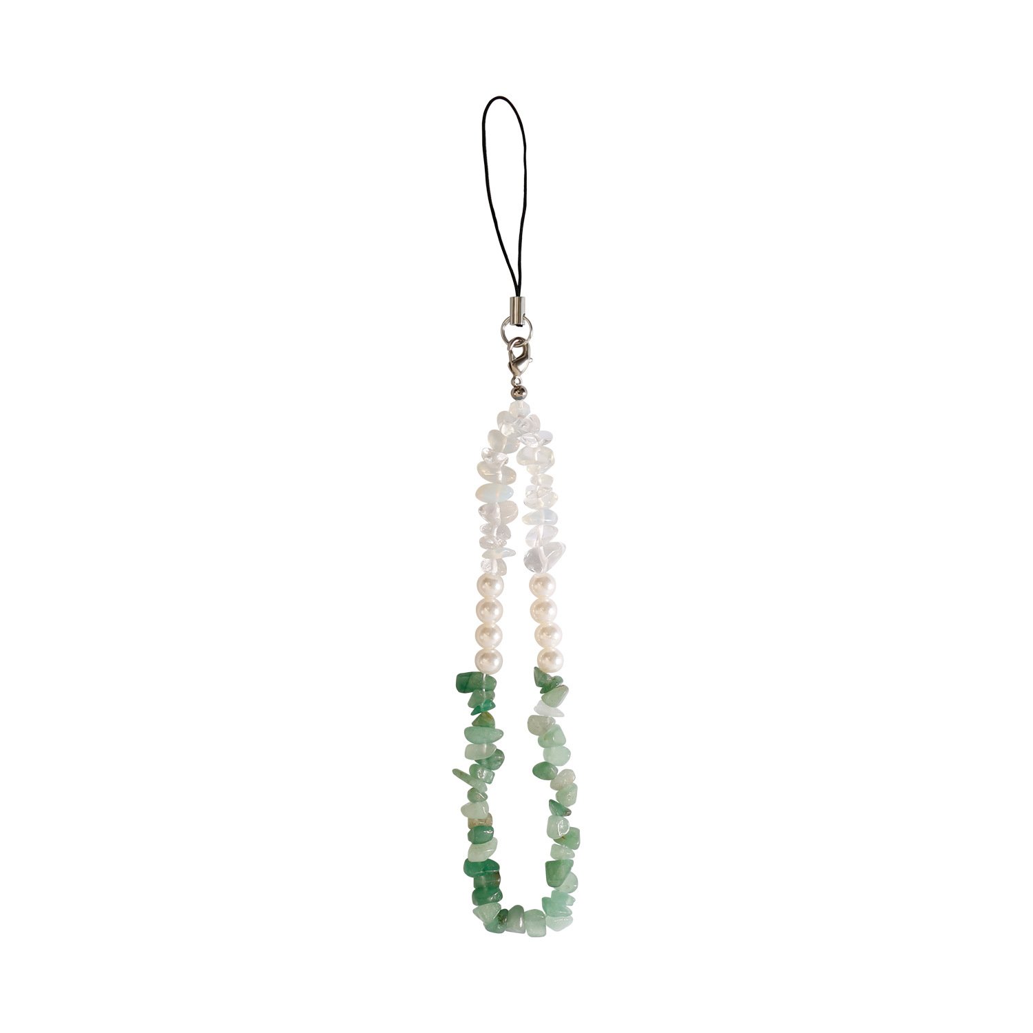 Gravel Beads Phone Strap Beaded Phone Accessories Necklace Chain with Carabiner for The Phone Case Jewelry Lanyard Hanging