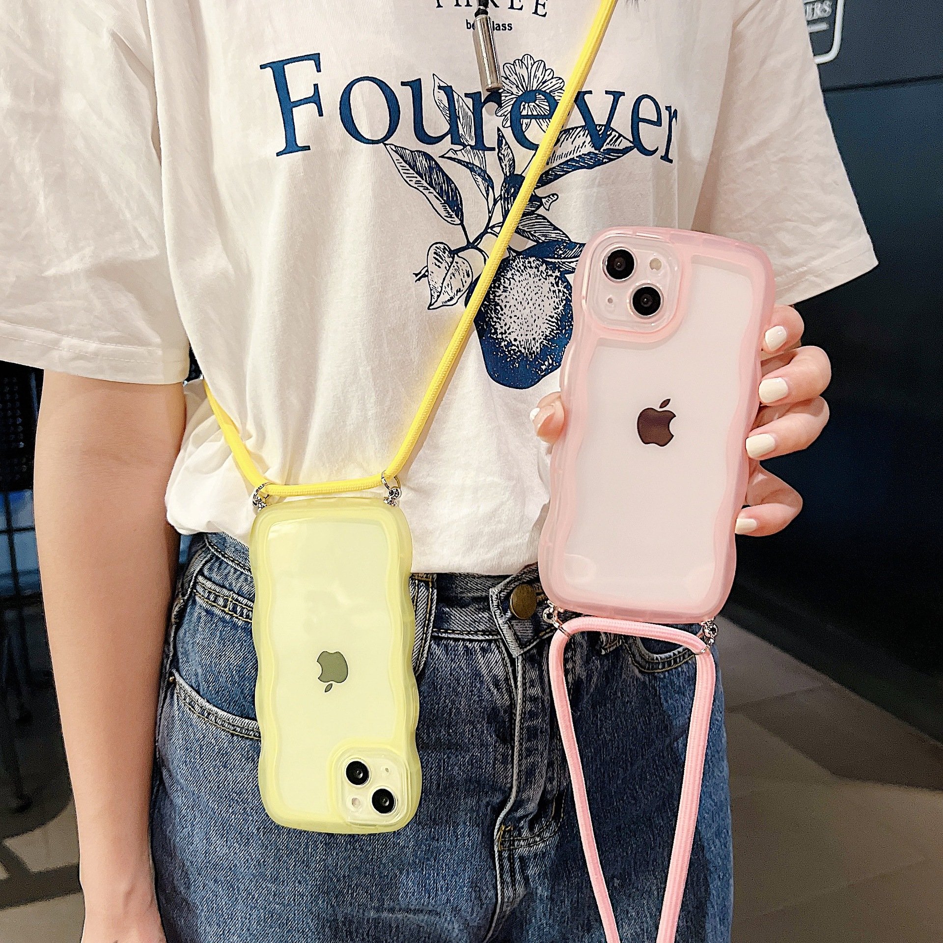 for Iphone 16 15 14 Plus Pro Max Translucent Phone Cases with Strap Shockproof Phone Cases Frosted Phone Case