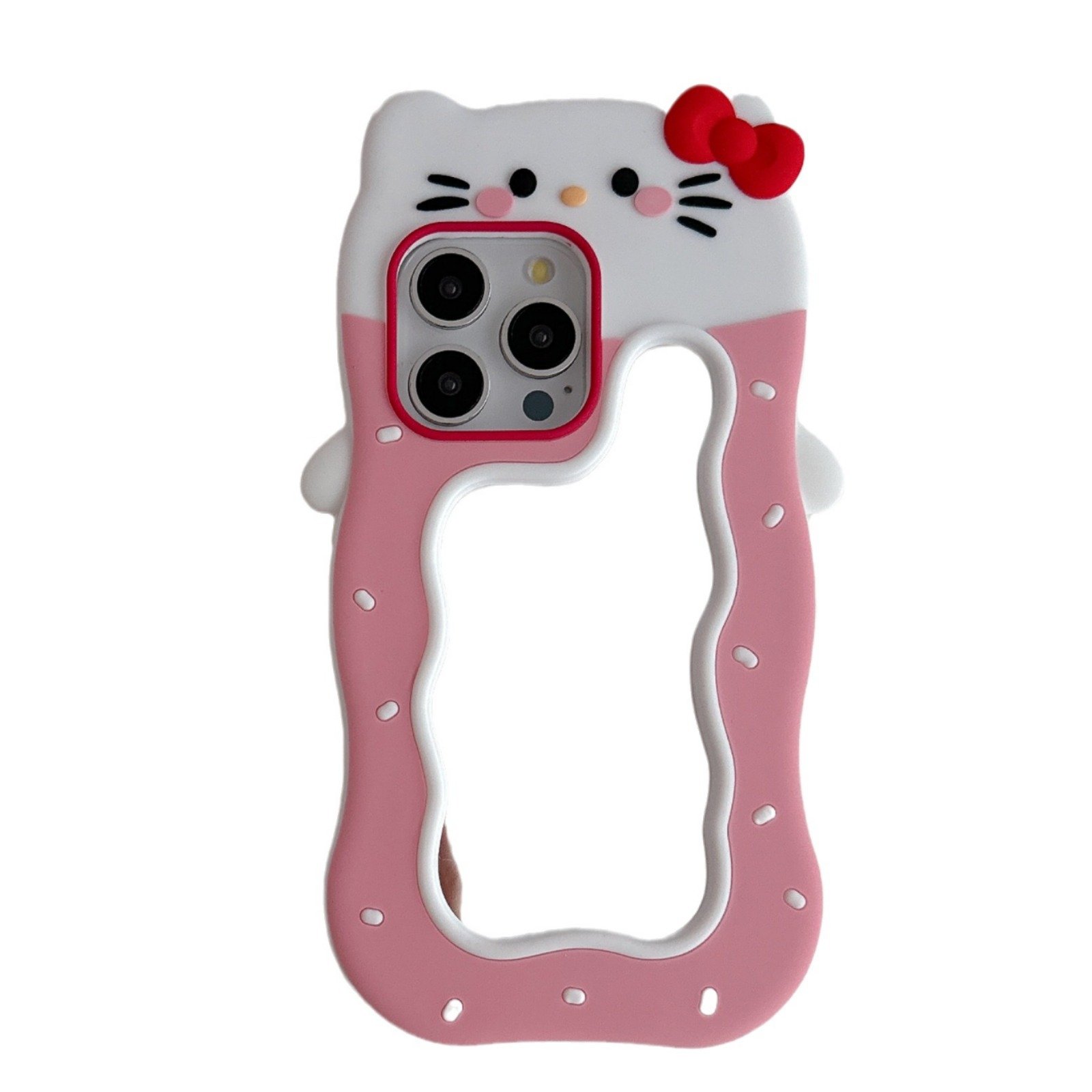 Cartoon 3d Pink Cat Mirror Suitable For Iphone 12 13 14 15 Pro Max Phone Back Cover Protective Case Soft Case
