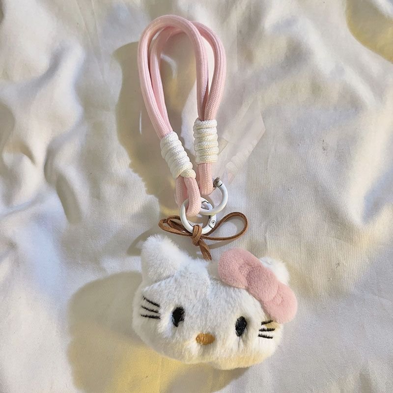 New Cartoon Kitty Mobile Phone Straps Anime Plush Toys Pendant Keychain Kawaii Women Bags Keyring Children Birthday Gifts